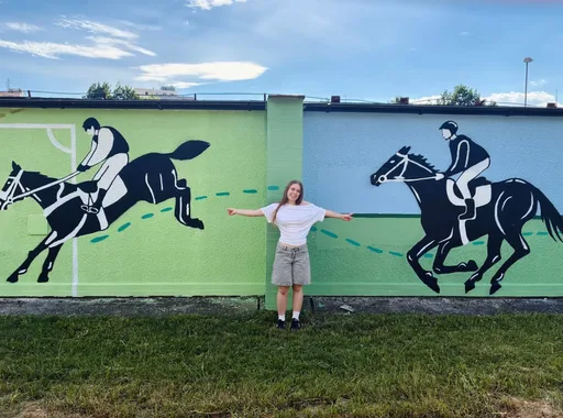 Mural na zdi areálu TJ Sokol Pardubice