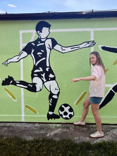 Mural na zdi areálu TJ Sokol Pardubice